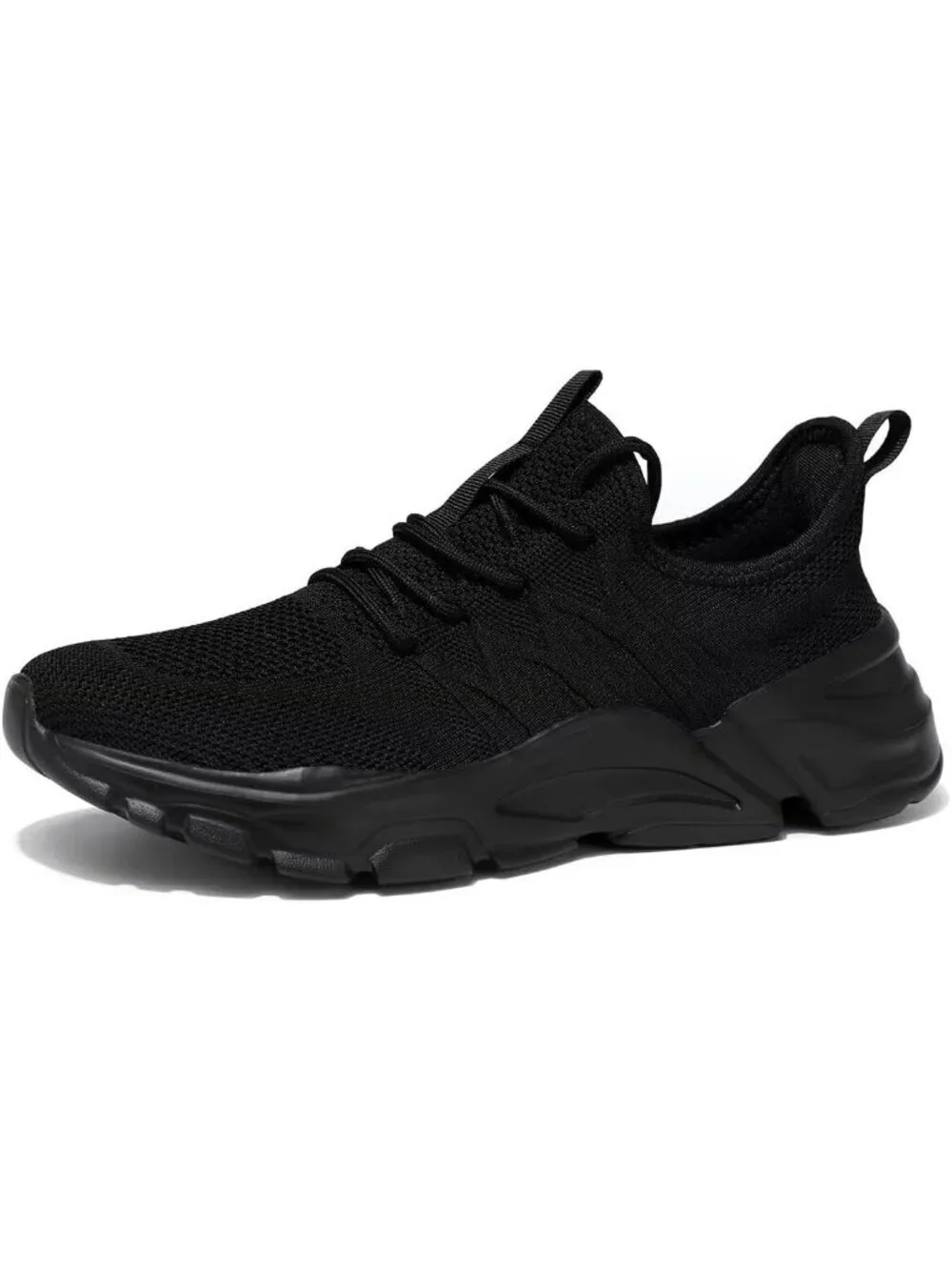 Men's Black Rubber Non Slip Breathable Lightweight Fashion Athletic Sneakers